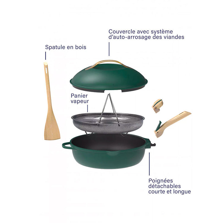 Poêle à tout faire en métal 24 cm fougère La Fabuleuse Cookut