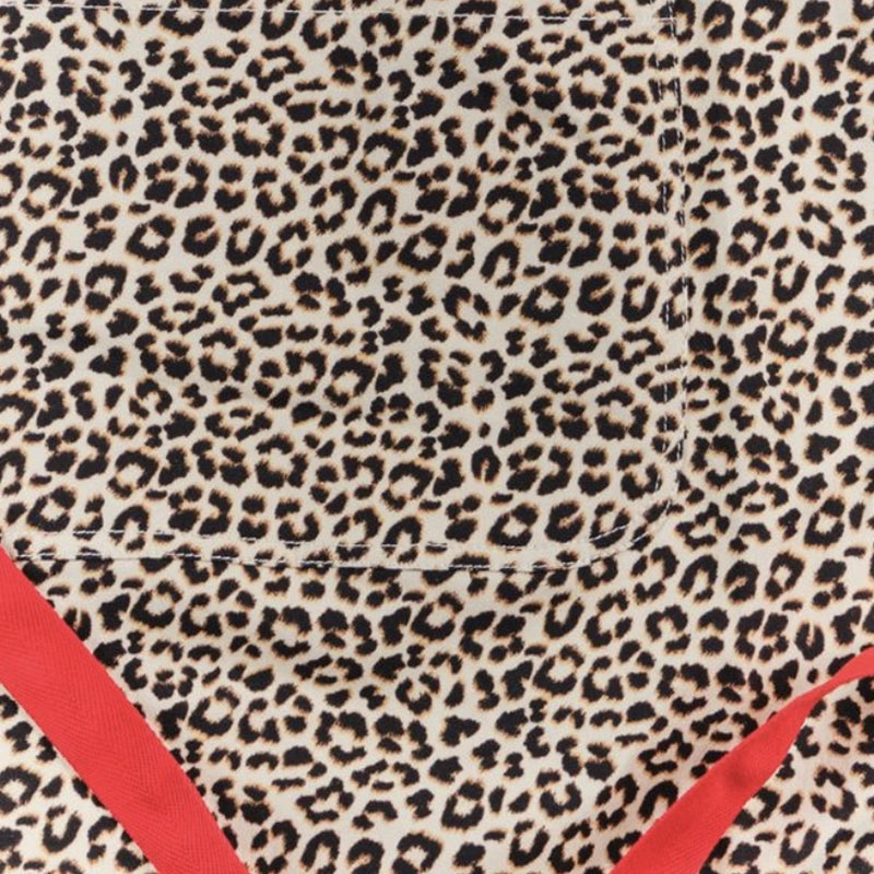 Tablier en coton pour femme Léopard Vermillon Les Tabliers de Julie Andrieu