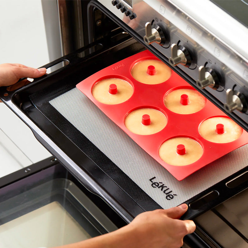 Moule à donuts en silicone antiadhésif de 6 cavités noir Lékué