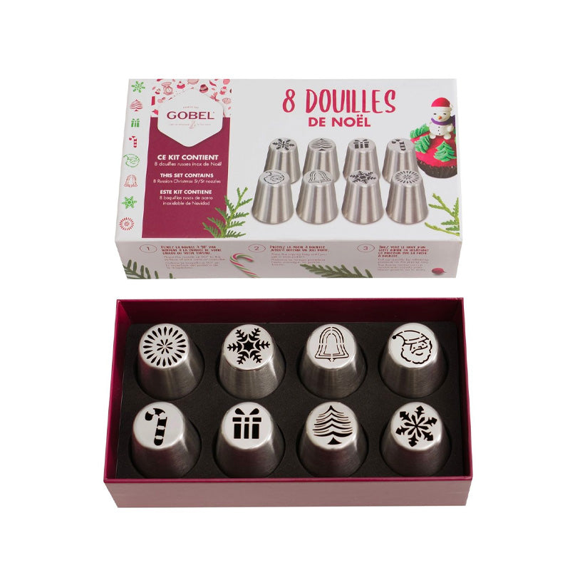 Coffret de 8 douilles à pâtisserie de Noël Gobel