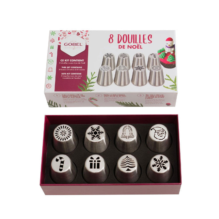 Coffret de 8 douilles à pâtisserie de Noël Gobel