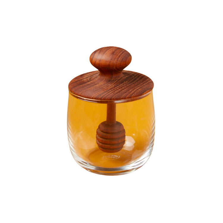 Pot à miel avec le couvercle en bois de teck Be Home