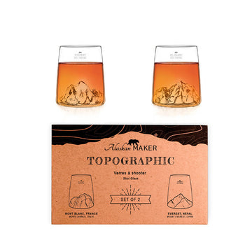 Coffret de 2 verres à shooter de 6.5cl Mont Blanc et Evrest Alaskan Maker