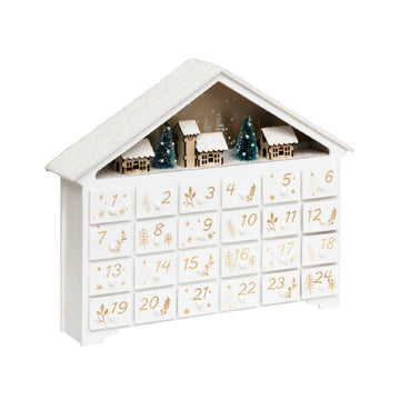 Calendrier de l'avent maison 41 cm blanche Feeric Lights & Christmas