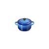 Mini cocotte ronde en grès de 10 cm azur Le Creuset