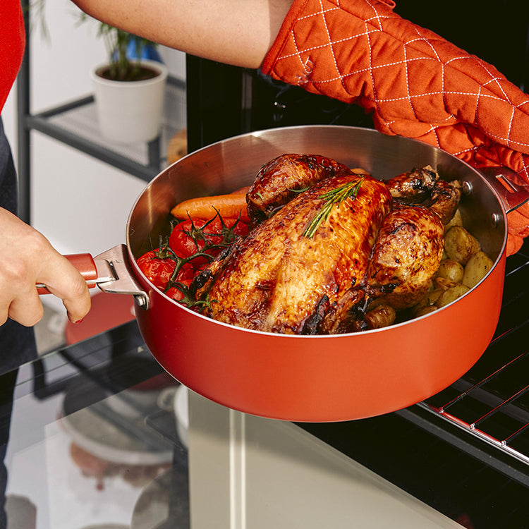 Casserole en inox 20 cm rouge La Merveilleuse Cookut