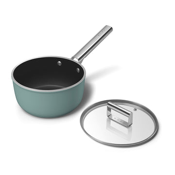 Casserole 20 cm avec couvercle Vert Émeraude Mat Années 50 Smeg