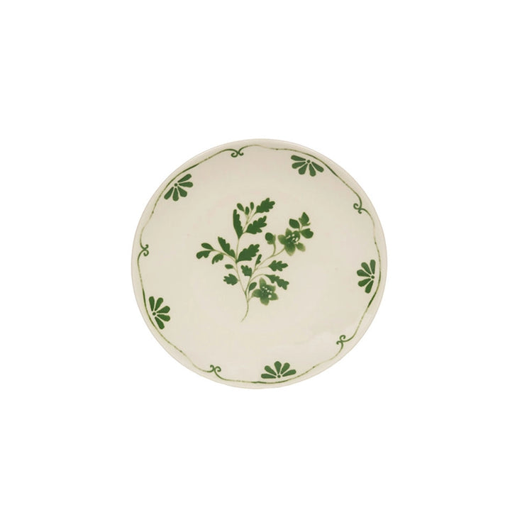 Assiette à dessert vert en grès 21cm Appoline Table Passion