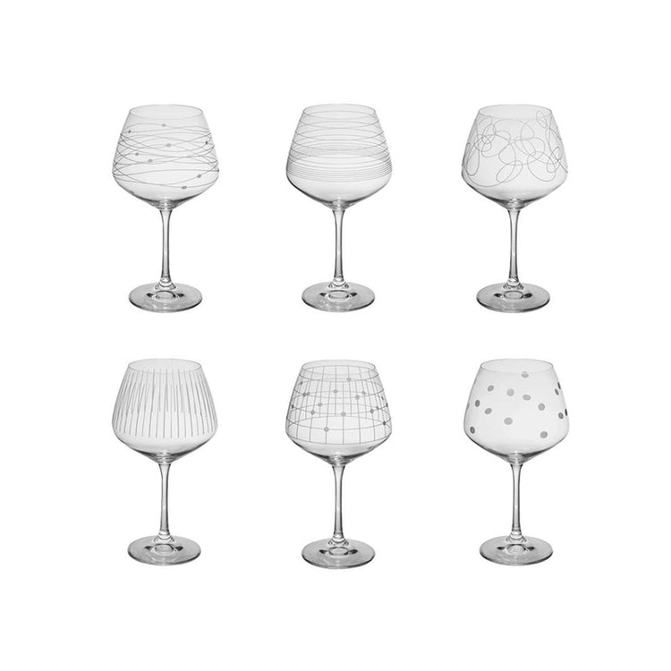 Coffret 6 verres à pied de 58cl Graphik Table Passion