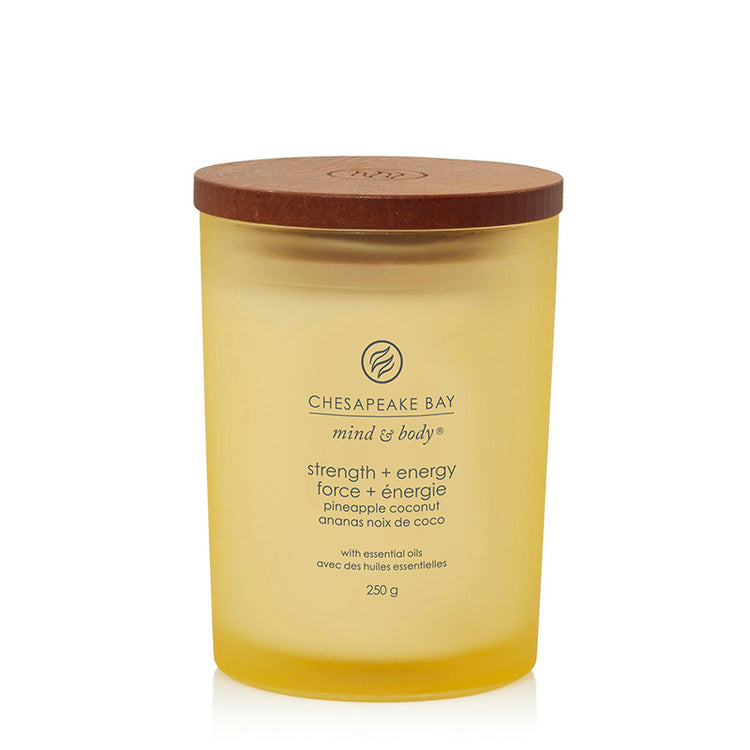 Bougie parfumée Force Énergie Ananas et Noix de Coco 250g Jaune Chesapeake Bay