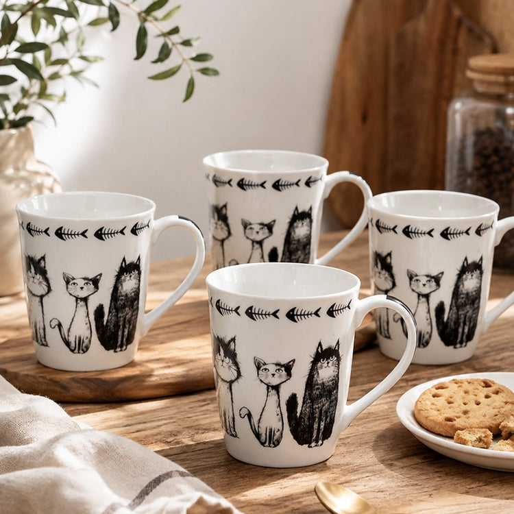 Coffret de 4 mugs en porcelaine de 35 cl Felix Table Passion