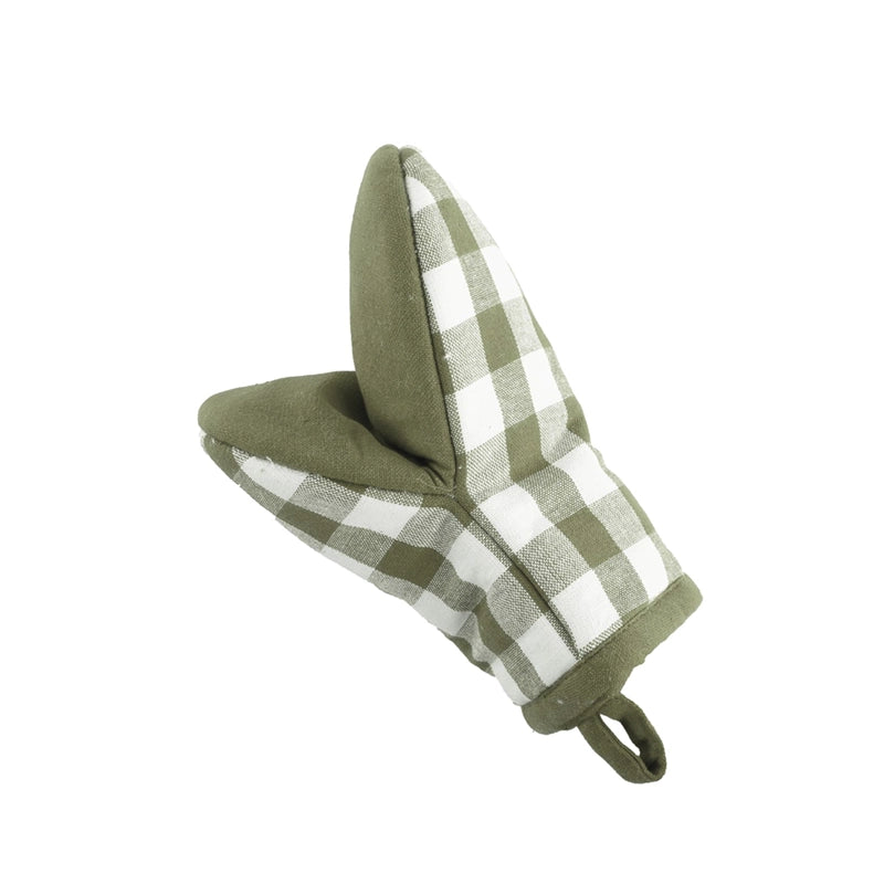 Set de 2 maniques en coton vert Gingheam Tiseco