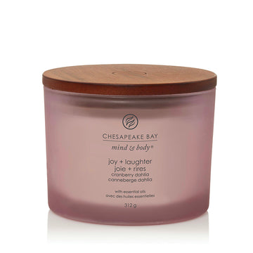 Bougie parfumée Joie Rires Canneberge et Dahlia 312g Rose Chesapeake Bay