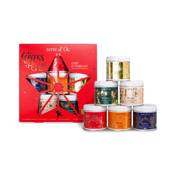 Coffret de 6 boites de thés de Noël Bio Terre d'Oc