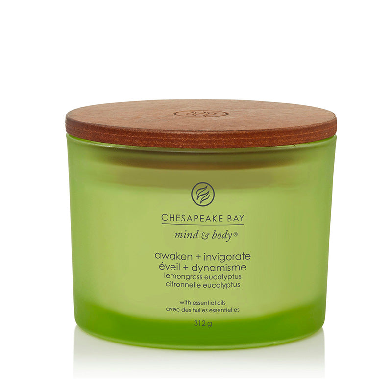 Bougie parfumée Éveil Dynamisme Citronnelle et Eucalyptus 312g Vert Chesapeake Bay