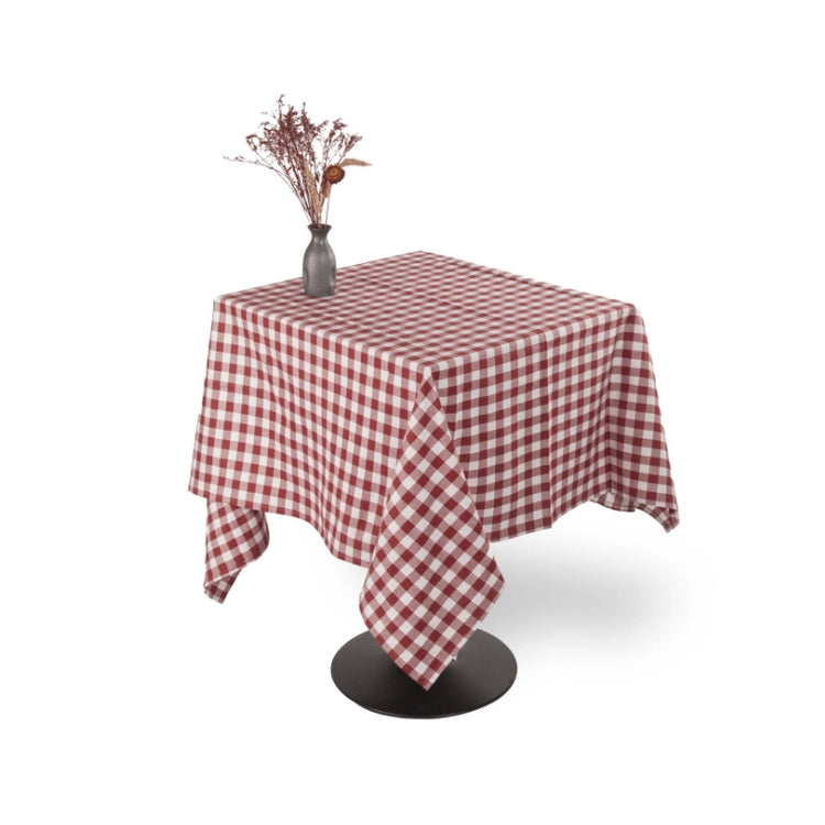 Nappe en coton rouge de 150x150cm Gingham Tiseco