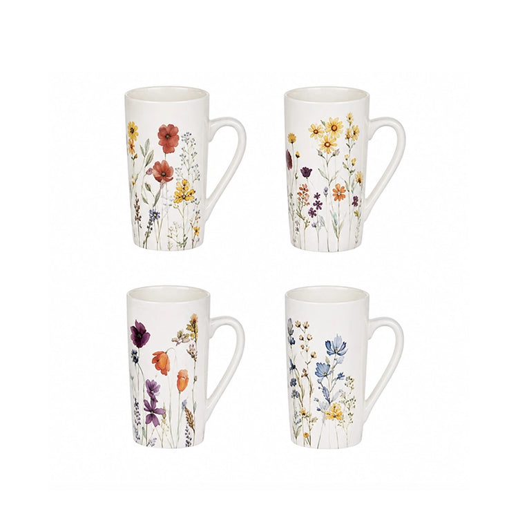 Coffret de 4 mugs en porcelaine de 38 cl Iris Table Passion