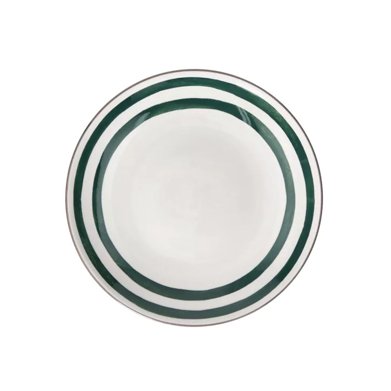 4 assiettes plates en porcelaine 27 cm vert Mykonos Pomax