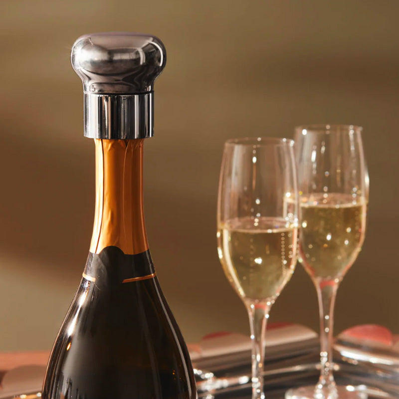 Bouchon pour bouteille de vin et champagne en acier inoxydable Noé Alessi
