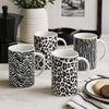Coffret de 4 tasses en porcelaine de 16 cl Savane Table Passion