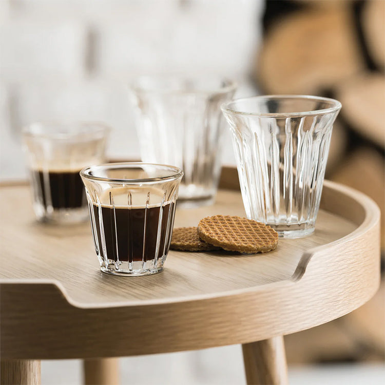 Coffret 6 tasses en verre pressé 10 cl Zinc La Rochère