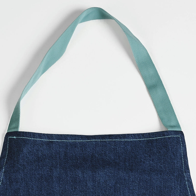 Tablier en coton pour homme Denim Turquoise Les Tabliers de Julie Andrieu