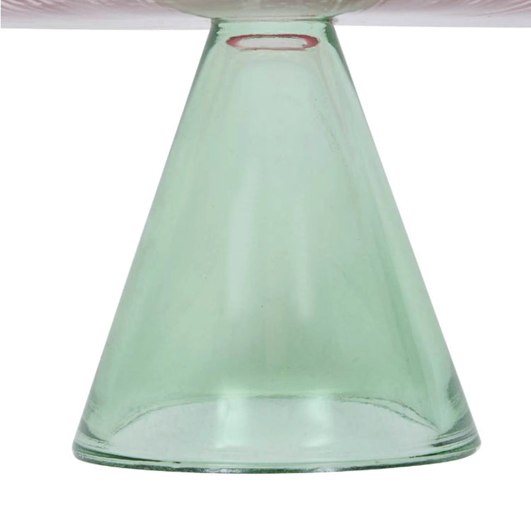 Présentoir en verre rose et vert de 28cm Fleur De Rose Atmosphera