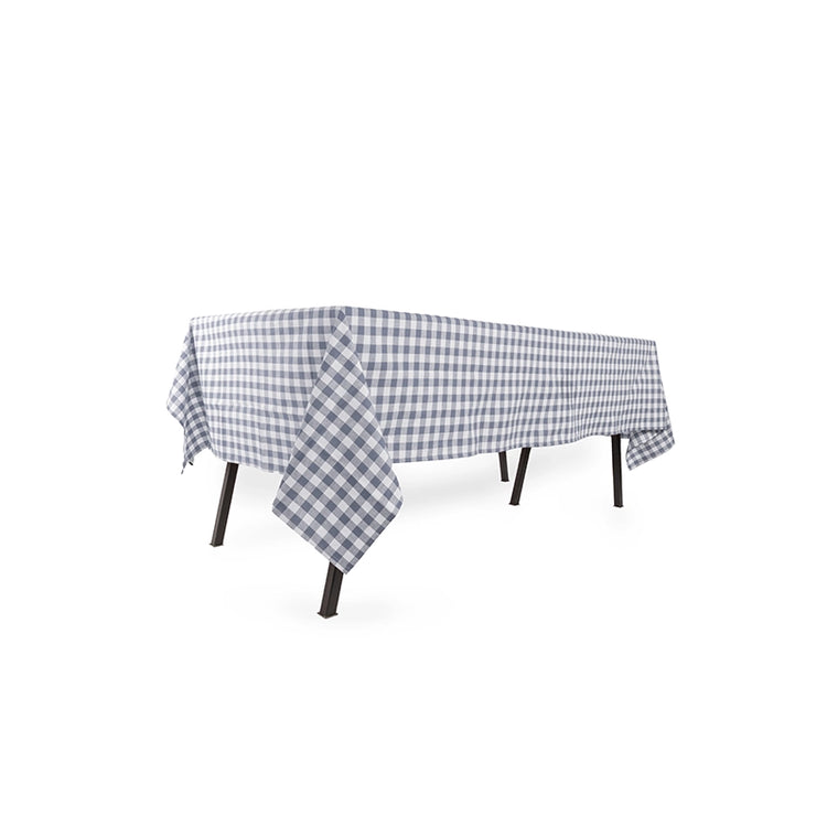 Nappe en coton bleu 150x250 Gingham Tiseco