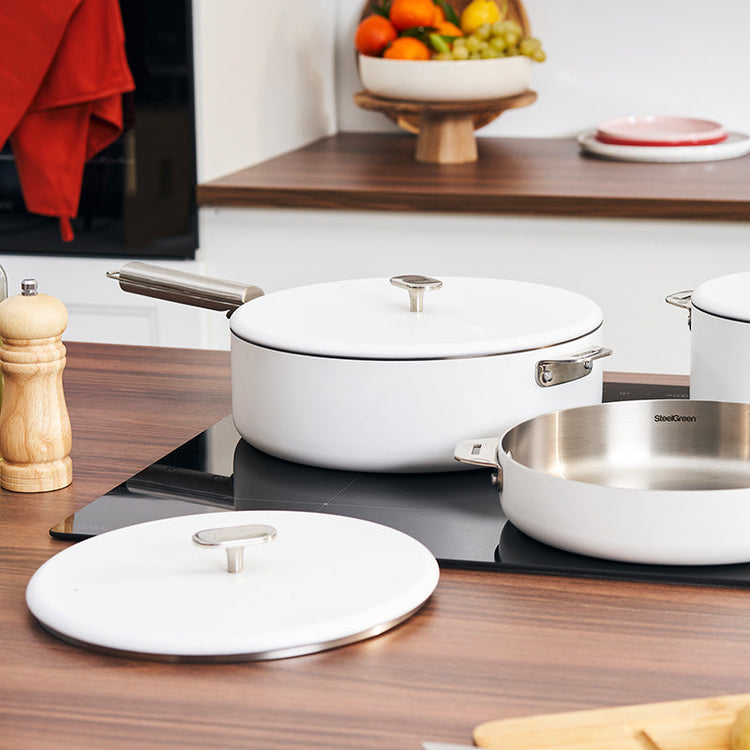 Couvercle en inox 24 cm blanc La Merveilleuse Cookut