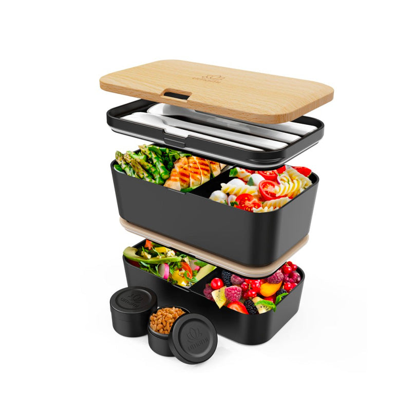 Bento encastrable noir et bambou 1,5L Umami