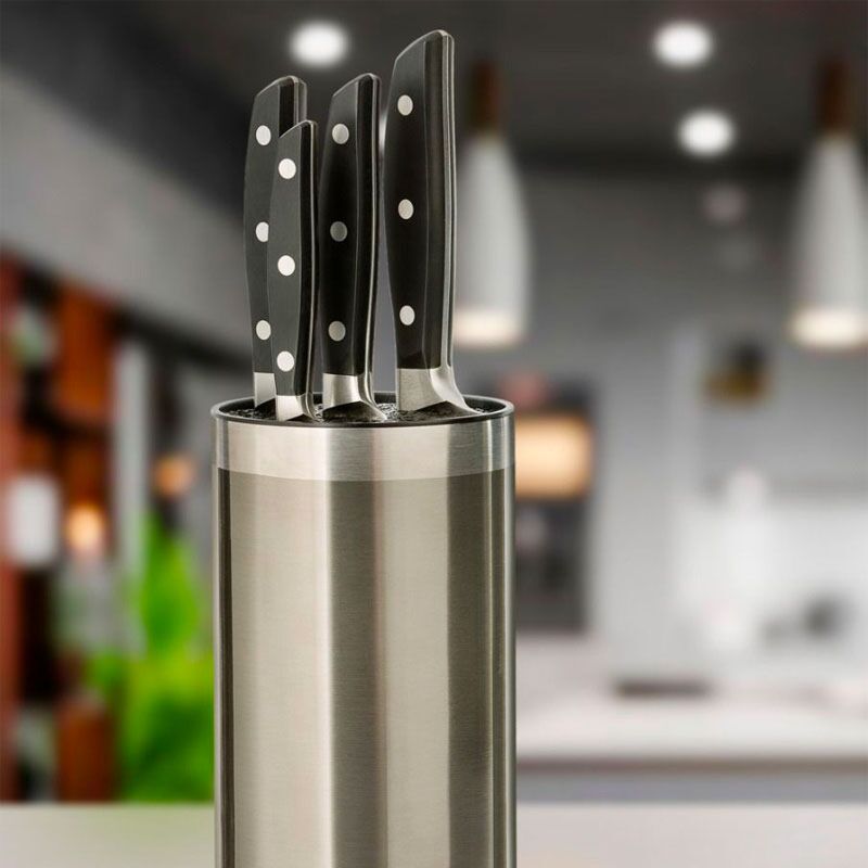 Bloc à couteaux universel rond inox