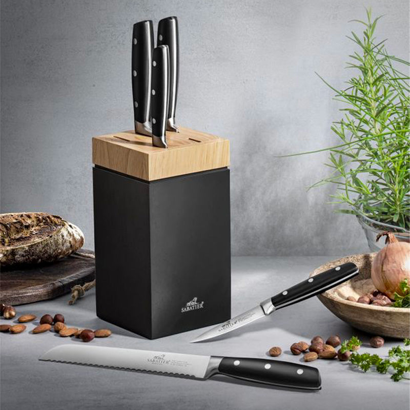 Bloc en bois avec 5 couteaux seattl