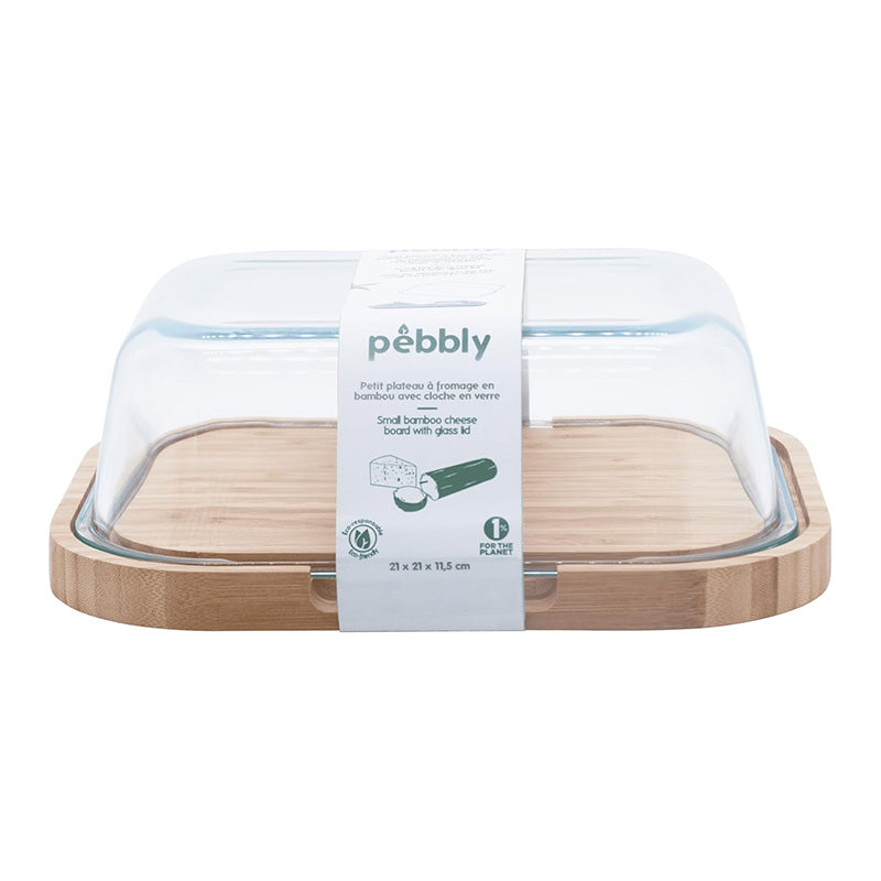 Boîte à fromage en verre et bambou