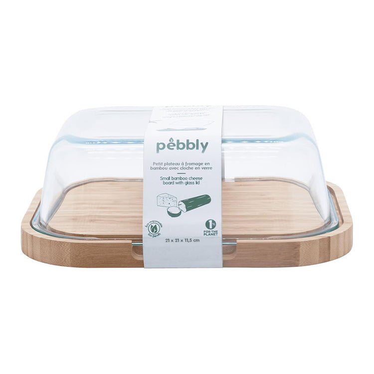 Boîte à fromage en verre et bambou