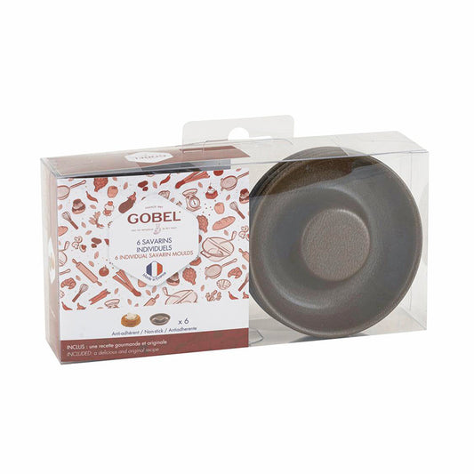 Boîte de 6 moules savarins individuels bouché Gobel