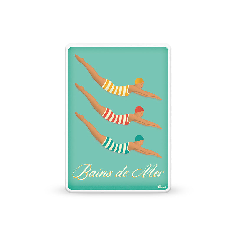 Boîte en métal flûtes feuilletées chocolat Bain de mer Sacré Marcel