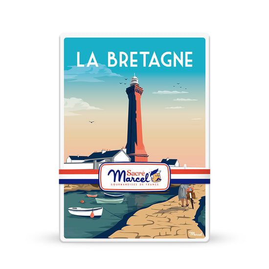 Boîte en métal galettes et palets bretons Phare de Bretagne Sacré Marcel