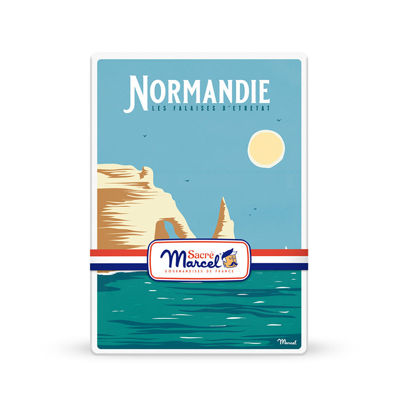 Boîte en métal sablés à la pomme Falaise de Normandie Sacré Marcel