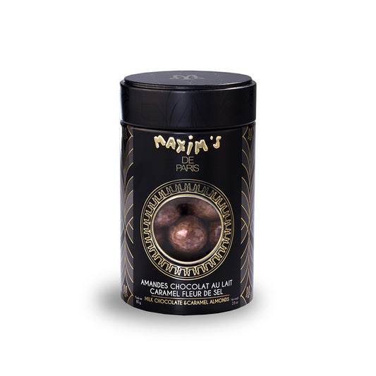 Boîte métal amandes chocolat lait Maxim's