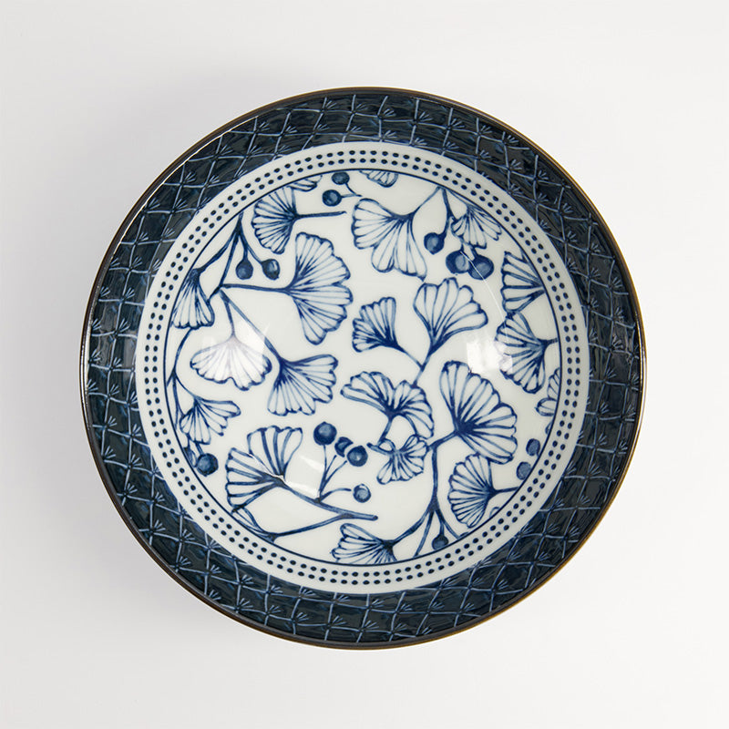 Bol ramen porcelaine bleu 1L Gingko Tokyo Design