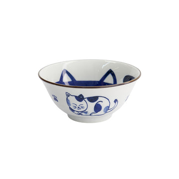 Bol tayo porcelaine bleu 500ml Neko cat Kawaii Tokyo Design