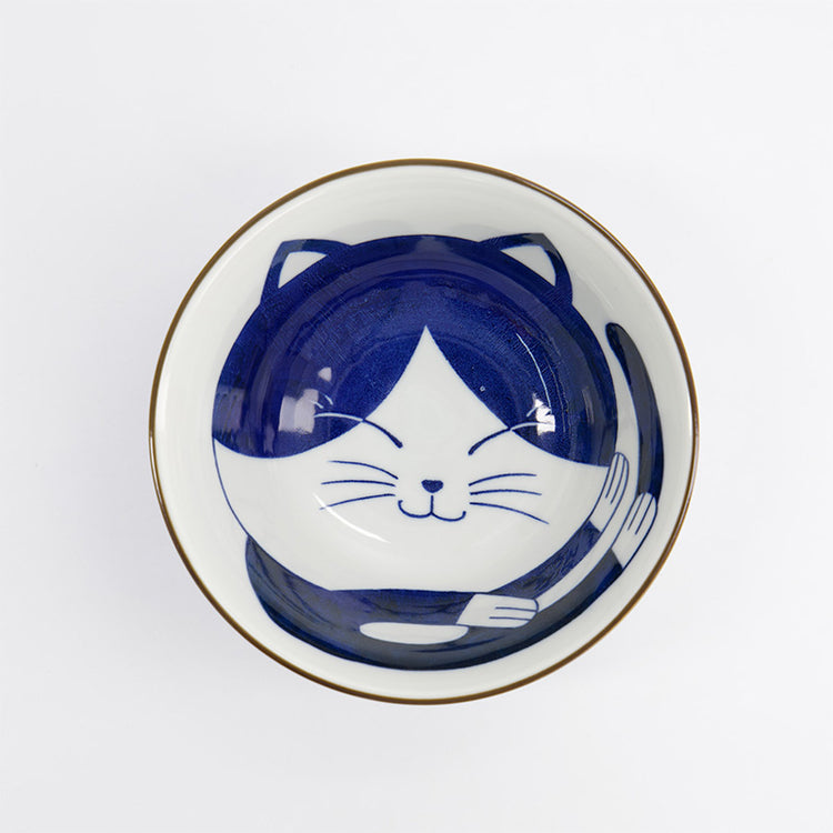Bol tayo porcelaine bleu 500ml Neko cat Kawaii Tokyo Design