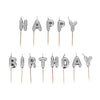 Bougies à piquer Happy Birthday argentées Patisdecor