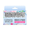 Bougies à piquer Happy Birthday argentées Patisdecor