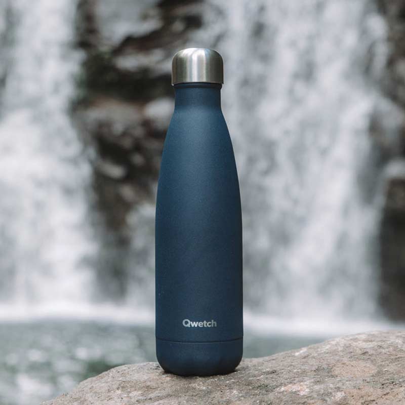 Bouteille inox bleu nuit 500 mL Qwetch