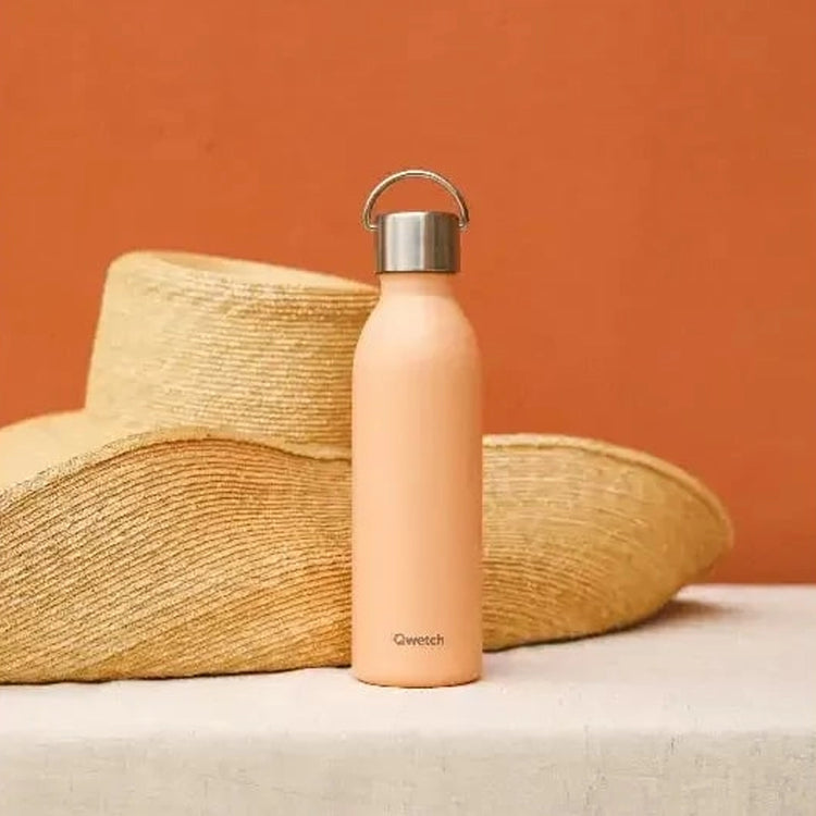 Bouteille isotherme Inox 350 ml Abricot pastel Active Qwetch