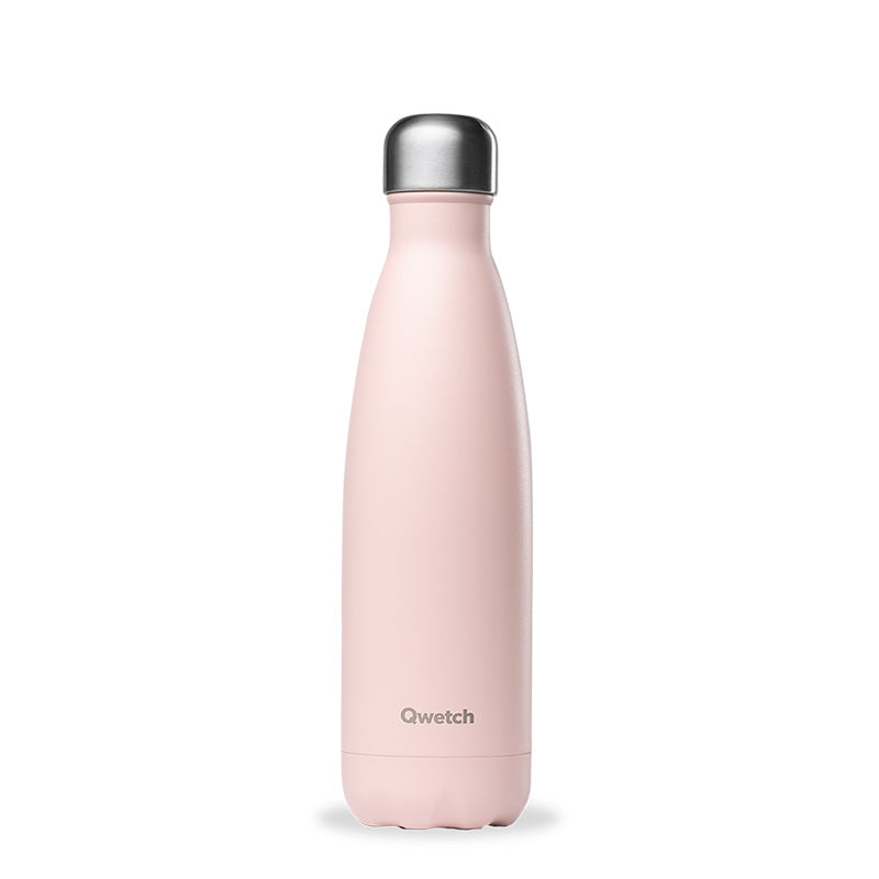 Bouteille isotherme rose 500 mL Qwetch