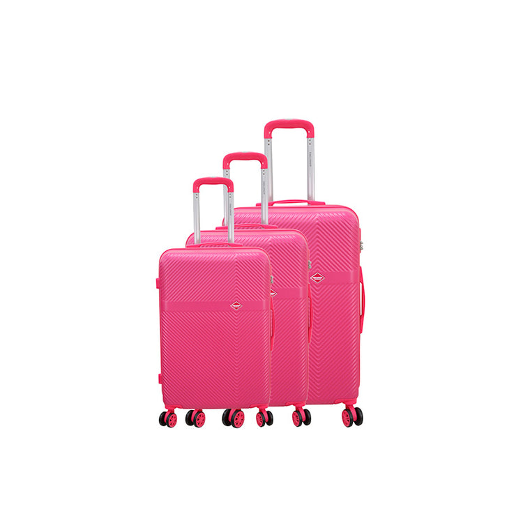 Set de 3 Valises 8 roues ABS Fushia Challenger