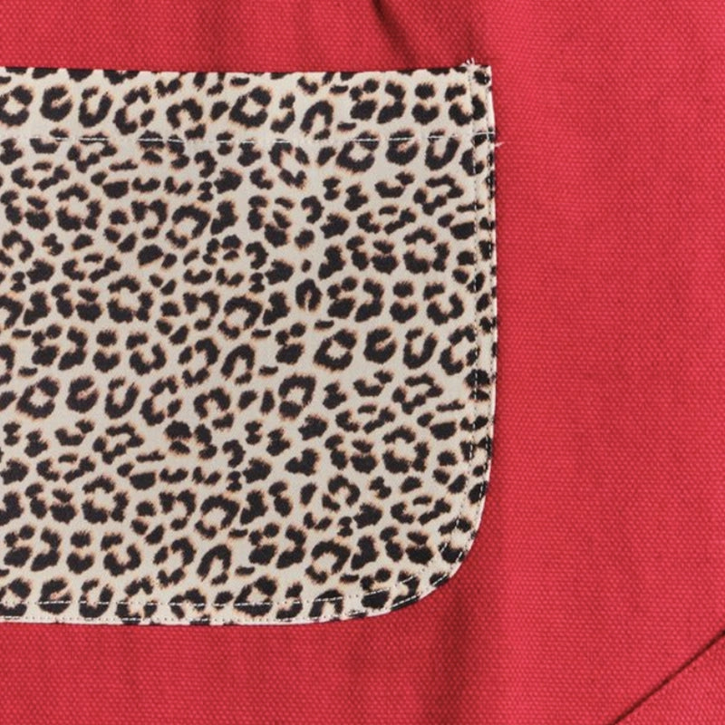 Tablier en coton pour femme Rouge Léopard Les Tabliers de Julie Andrieu