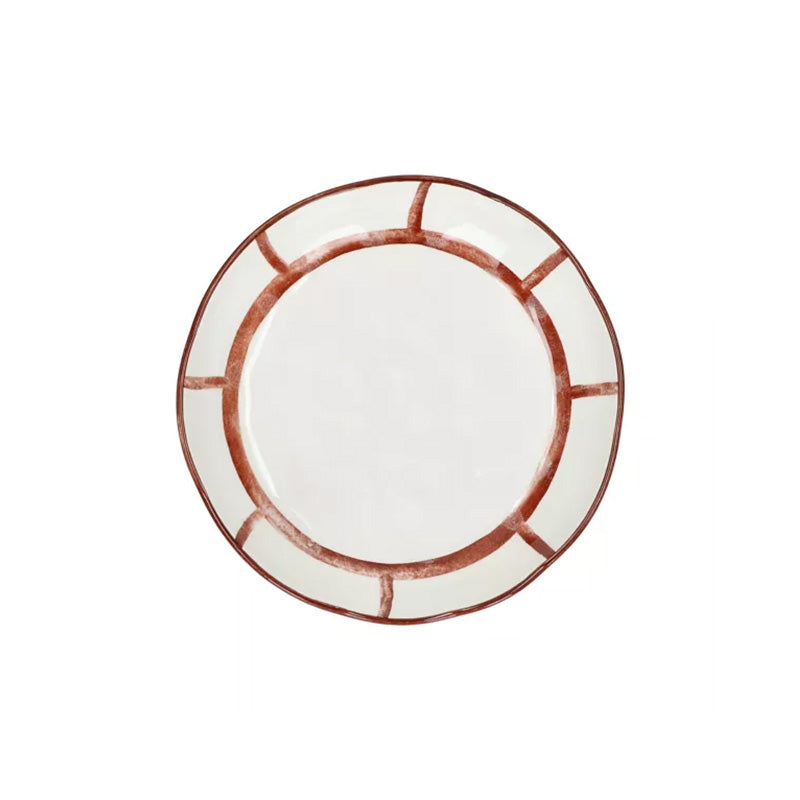 4 assiettes calottes en porcelaine 20 cm rouille Mykonos Pomax